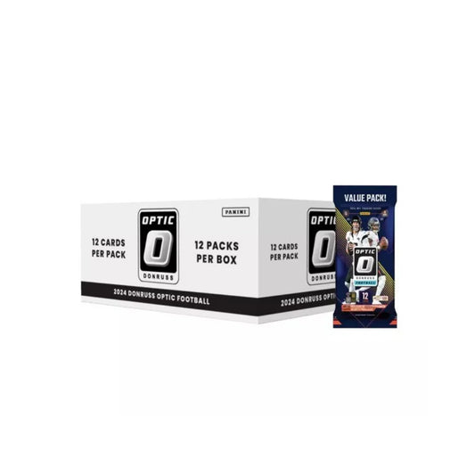 2024 Panini Optic Football Cello Box 12 Fat Packs